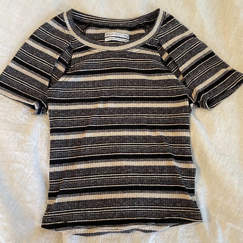 Urban Outfitters Striped Slit Shoulder Top
